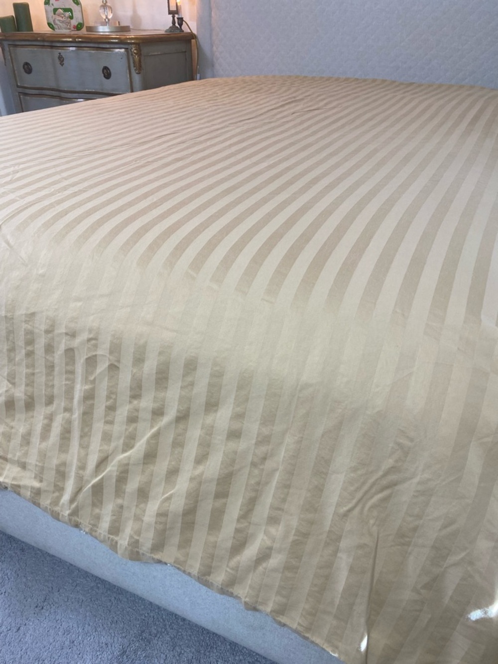 Charter Club Striped Sateen Duvet Cover in Light Beige